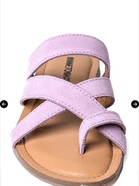 Minnetonka Lavender Suede Crisscross Slide Sandal 10M Like New